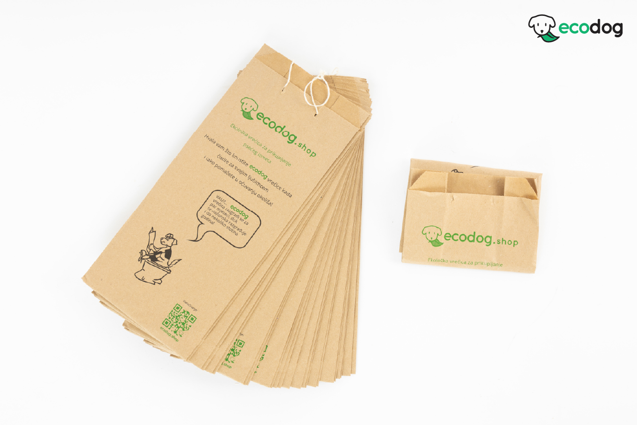 Biorazgradiva ecodog vrećica za pse izrađena od recikliranog papira – ekološko rješenje bez plastike